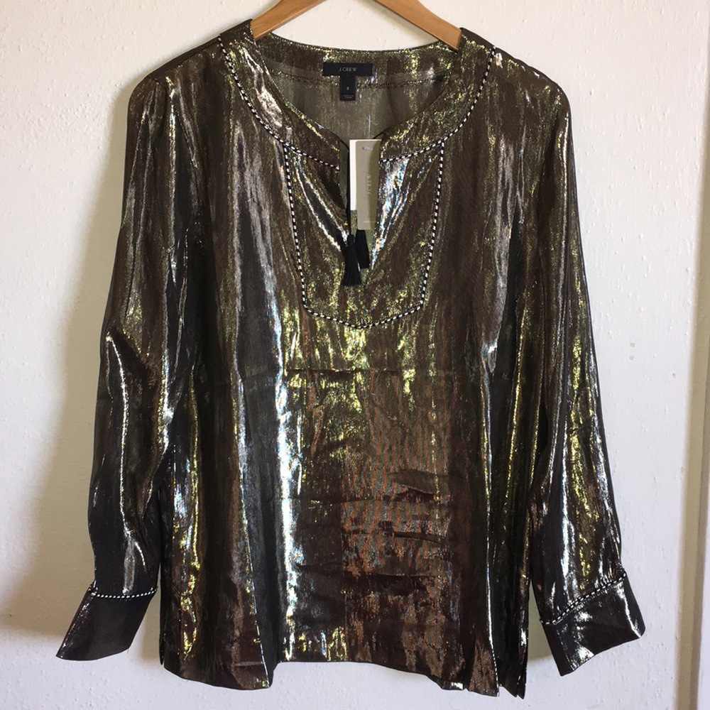 Sheer Metallic top “JCrew”